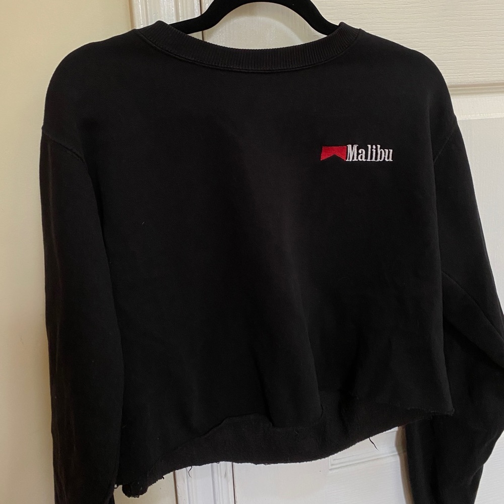 Brandy Melville black Malibu cropped sweatshirt